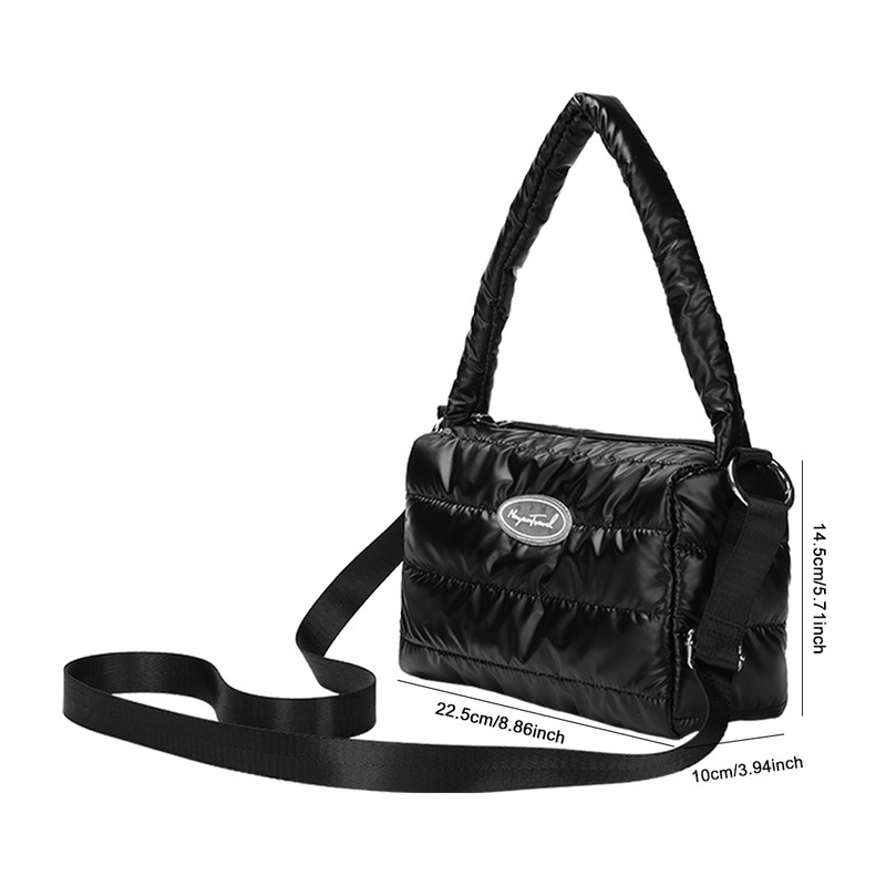 Módne prešívané bavlnené crossbody kabelky, značkové dámske polstrované kabelky, jednofarebné kabelky cez rameno s hornou rukoväťou, dámske denné kabelky, nakupujúce