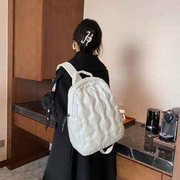 Свръхлека зимна топла пространствена пухена раница Дамски ученически раници Чанти за момичета Модна тенденция Леки памучни пътни чанти