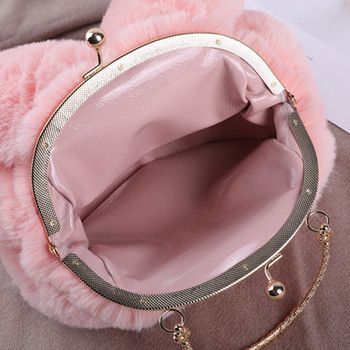 Χαριτωμένα βελούδινα τσάντες χιαστί κουνελιού για γυναίκες Κορεατική έκδοση Χαριτωμένα πορτοφόλια και τσάντες για κορίτσια Νέα τσάντα ώμου κουνελιού με αυτί