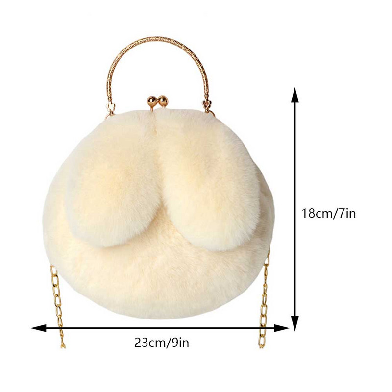 Genți de mână drăguțe cu iepure de pluș pentru femei, versiunea coreeană Poșete și genți drăguțe pentru fete, geantă de umăr cu ureche de iepure