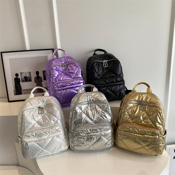 Модна малка дамска раница UNIXINU, ватирани, подплатени ултралеки ученически раници, чанти за момичета, ежедневни тенденции, ежедневни туристически чанти
