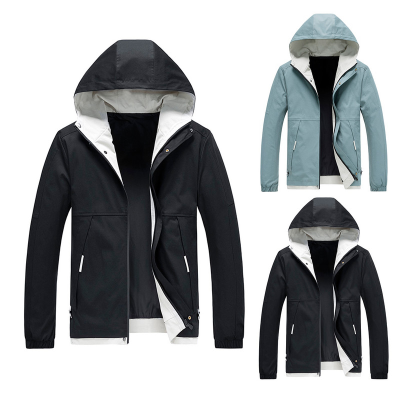 Jachete de iarnă pentru bărbați Rochie Jachete pentru bărbați Jachetă sport pentru bărbați Jachetă largi zilnică, color-blocate, Jachete culturale cu glugă, la modă