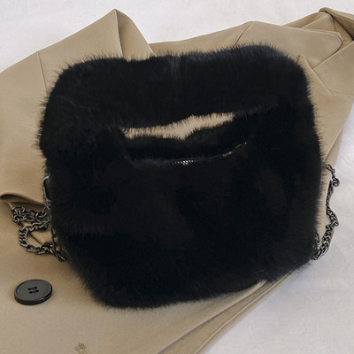 Poșete noi de blană artificială pentru femei Geantă caldă de pluș Geantă de cumpărături Portofele Geanta de mână de iarnă Geanta de umăr Poșete casual pentru femei