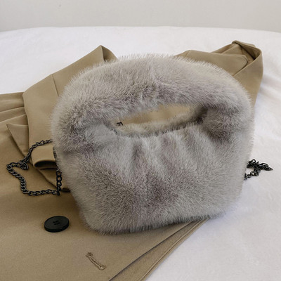 Poșete noi de blană artificială pentru femei Geantă caldă de pluș Geantă de cumpărături Portofele Geanta de mână de iarnă Geanta de umăr Poșete casual pentru femei