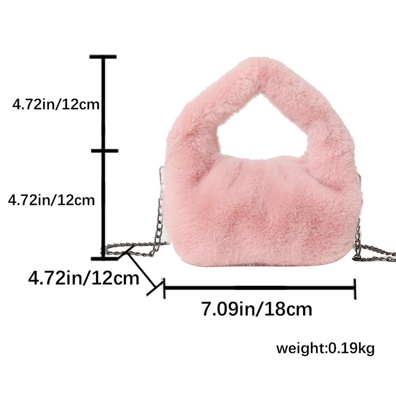 Poșete noi de blană artificială pentru femei Geantă caldă de pluș Geantă de cumpărături Portofele Geanta de mână de iarnă Geanta de umăr Poșete casual pentru femei