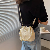 Geantă cu găleată de modă pentru femei Geantă Crossbody Genți de umăr din piele Genți de mână cu perle Geantă cu mâner de designer Tote Causal Geantă Shopper Nou