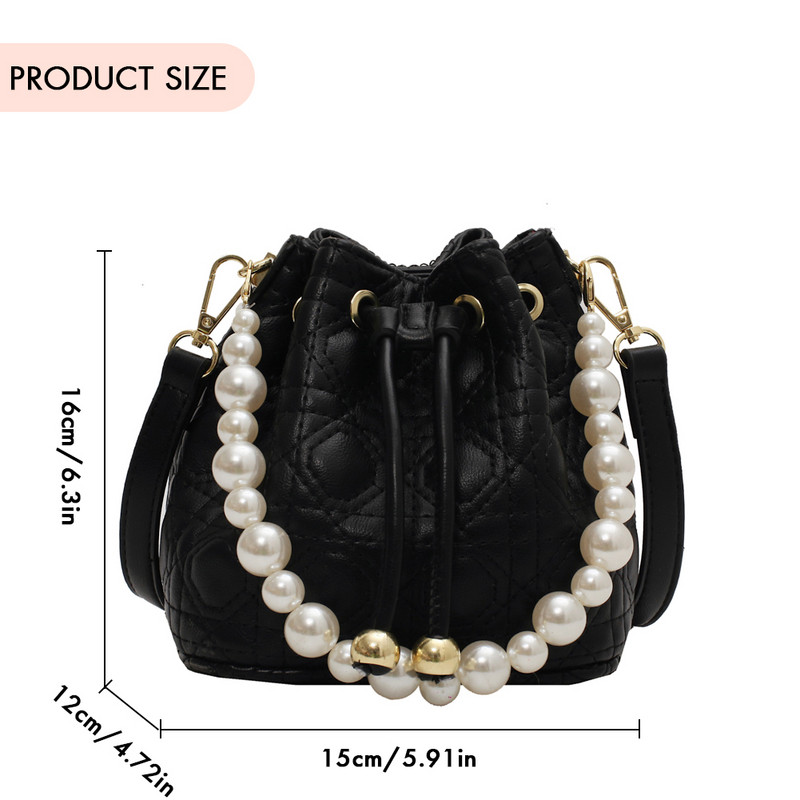 Geantă cu găleată de modă pentru femei Geantă Crossbody Genți de umăr din piele Genți de mână cu perle Geantă cu mâner de designer Tote Causal Geantă Shopper Nou