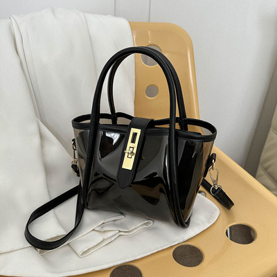 Fashion Top-Handle Τσάντα τσάντα τσάντα αδιάβροχη τσάντα χιαστί PU Διάφανη γυναικεία τσάντα ώμου από PVC Casual τσάντα τσάντα Messenger