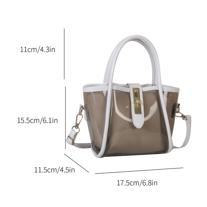 Fashion Top-Handle Τσάντα τσάντα τσάντα αδιάβροχη τσάντα χιαστί PU Διάφανη γυναικεία τσάντα ώμου από PVC Casual τσάντα τσάντα Messenger