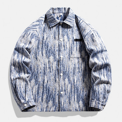 Ανδρικά Ρούχα Φθινοπωρινά Ανδρικά Χειμερινά Πέτο Πέτο Μαλλί Μακρύ Παλτό Μανίκι Τσέπη Ανδρικό Μπουφάν Μπουφάν με μοντέρνο εμπριμέ χειμωνιάτικη γραβάτα