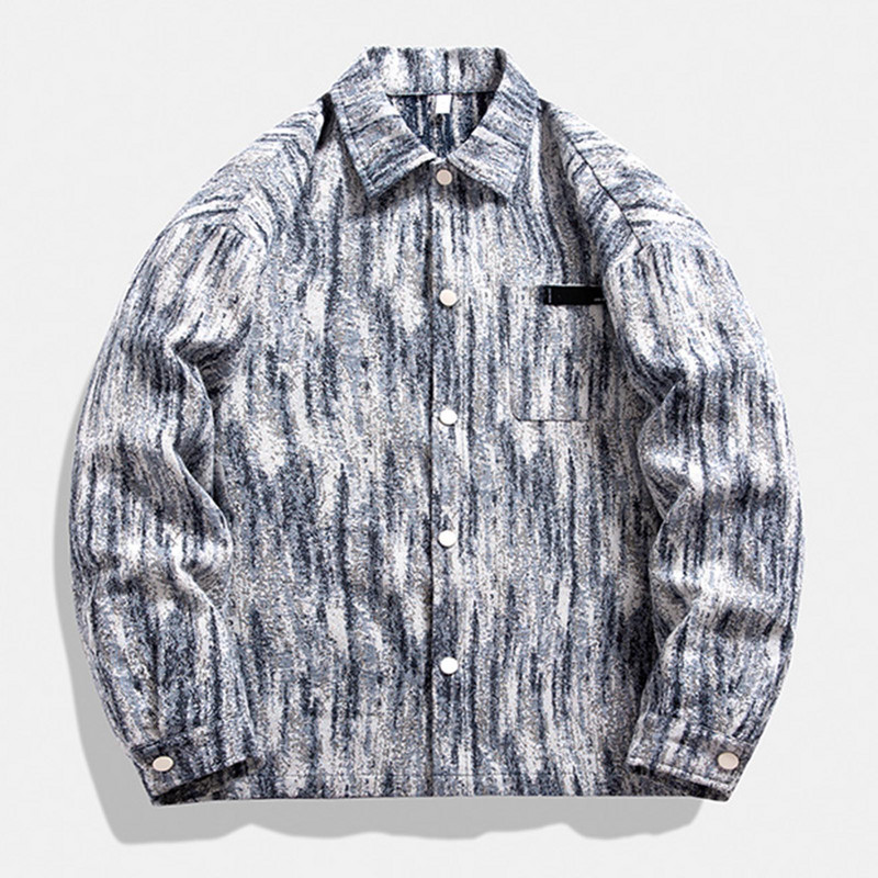 Ανδρικά Ρούχα Φθινοπωρινά Ανδρικά Χειμερινά Πέτο Πέτο Μαλλί Μακρύ Παλτό Μανίκι Τσέπη Ανδρικό Μπουφάν Μπουφάν με μοντέρνο εμπριμέ χειμωνιάτικη γραβάτα