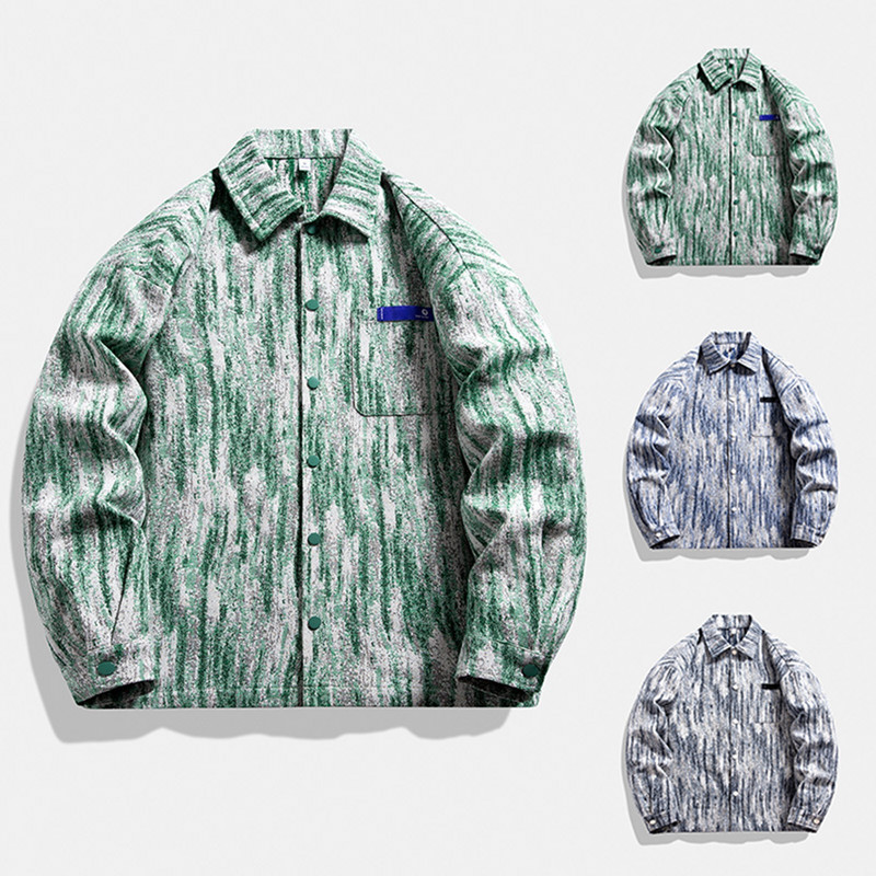 Ανδρικά Ρούχα Φθινοπωρινά Ανδρικά Χειμερινά Πέτο Πέτο Μαλλί Μακρύ Παλτό Μανίκι Τσέπη Ανδρικό Μπουφάν Μπουφάν με μοντέρνο εμπριμέ χειμωνιάτικη γραβάτα