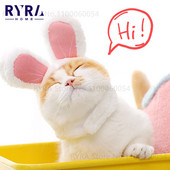 Αστεία στολή κατοικίδιου σκύλου με καπάκι γάτας Ζεστό καπέλο με αυτιά κουνελιού Χαριτωμένο κράνος σκύλου Cosplay αξεσουάρ Φωτογραφία εξαρτήματα Καπέλα Στολή κουνελιού γάτας