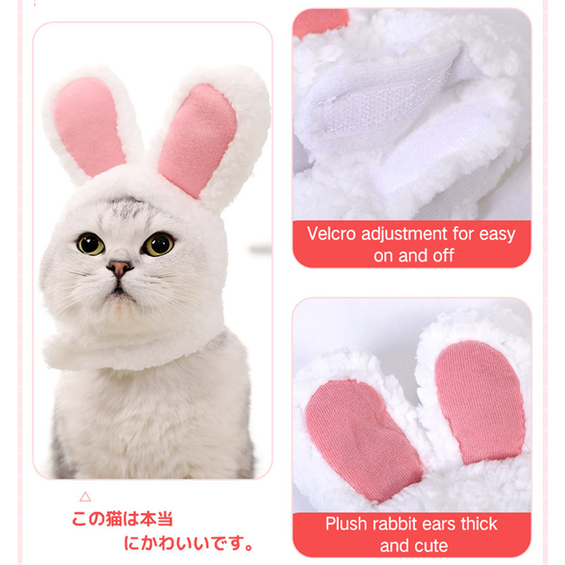 Αστεία στολή κατοικίδιου σκύλου με καπάκι γάτας Ζεστό καπέλο με αυτιά κουνελιού Χαριτωμένο κράνος σκύλου Cosplay αξεσουάρ Φωτογραφία εξαρτήματα Καπέλα Στολή κουνελιού γάτας