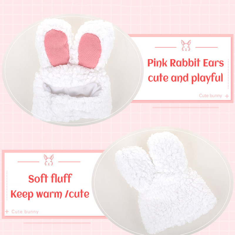 Αστεία στολή κατοικίδιου σκύλου με καπάκι γάτας Ζεστό καπέλο με αυτιά κουνελιού Χαριτωμένο κράνος σκύλου Cosplay αξεσουάρ Φωτογραφία εξαρτήματα Καπέλα Στολή κουνελιού γάτας