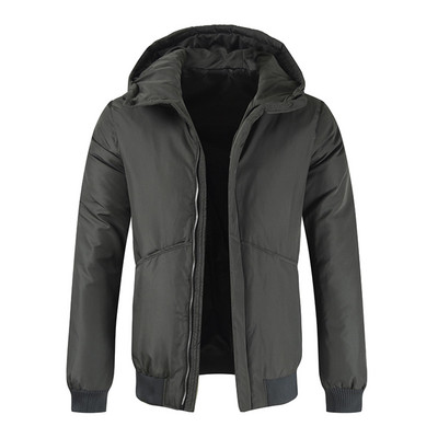 Ανδρικά ρούχα Ζεστά μασίφ ανδρικά μπουφάν Χειμερινό παλτό με μακρύ μανίκι τσέπη με κουκούλα Ανδρικό τζάκετ με φερμουάρ Ελαφρύ μπουφάν Μακριά παλτό