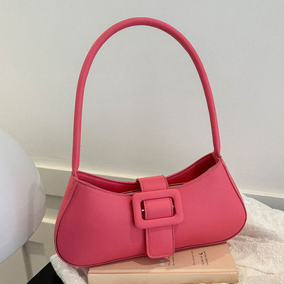 Μόδα γυναικεία τσάντα μασχάλης Φερμουάρ Y2K Κομψή τσάντα ώμου PU μονόχρωμη Απλές καθημερινές αγορές Φορητές τσάντες τσάντας για ταξίδια