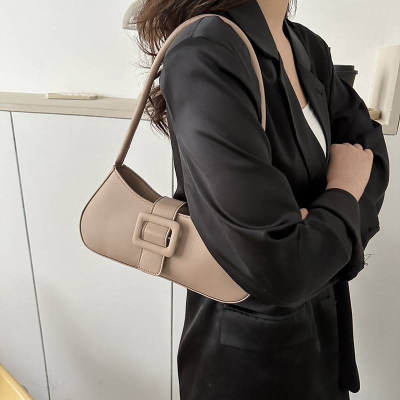 Μόδα γυναικεία τσάντα μασχάλης Φερμουάρ Y2K Κομψή τσάντα ώμου PU μονόχρωμη Απλές καθημερινές αγορές Φορητές τσάντες τσάντας για ταξίδια