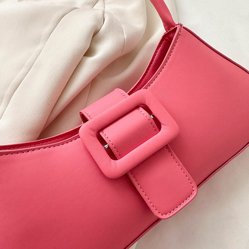 Μόδα γυναικεία τσάντα μασχάλης Φερμουάρ Y2K Κομψή τσάντα ώμου PU μονόχρωμη Απλές καθημερινές αγορές Φορητές τσάντες τσάντας για ταξίδια