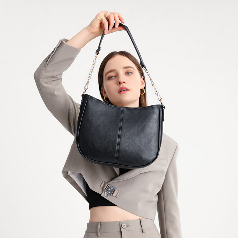 Γυναικεία Vintage τσάντα χιαστί με ρυθμιζόμενο λουράκι Μοντέρνα τσάντα χιαστί Ευέλικτη δερμάτινη PU μεγάλης χωρητικότητας Fashion Τσάντα Commuting