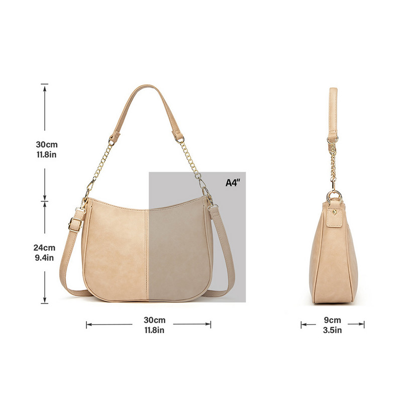 Γυναικεία Vintage τσάντα χιαστί με ρυθμιζόμενο λουράκι Μοντέρνα τσάντα χιαστί Ευέλικτη δερμάτινη PU μεγάλης χωρητικότητας Fashion Τσάντα Commuting