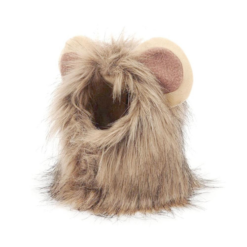 Αστεία Lion Mane Καπέλο περούκα για κατοικίδια Ρούχα Καπέλο για πάρτι σκύλους Cosplay Στολή για γατάκι κουτάβι καπέλο με αξεσουάρ αυτιών