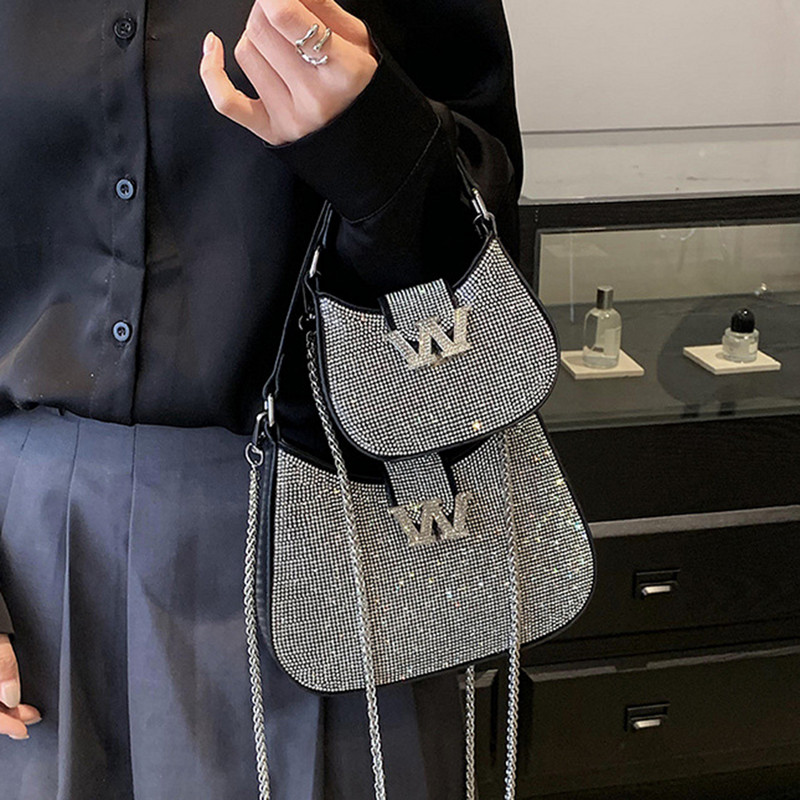 2023 Νέες τσάντες για γυναίκες Σχεδιαστής πολυτελής μίνι τσάντα ώμου από στρας Βραδινό πορτοφόλι τσαντάκι με αλυσίδα Clutch τσάντες τσάντες χειρός