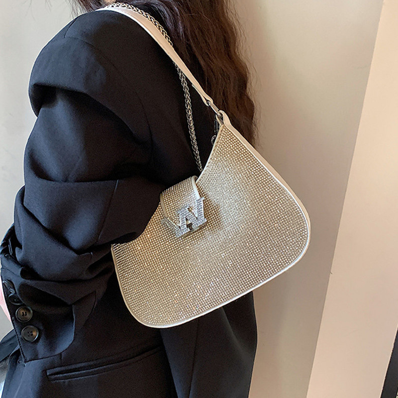 2023 Νέες τσάντες για γυναίκες Σχεδιαστής πολυτελής μίνι τσάντα ώμου από στρας Βραδινό πορτοφόλι τσαντάκι με αλυσίδα Clutch τσάντες τσάντες χειρός