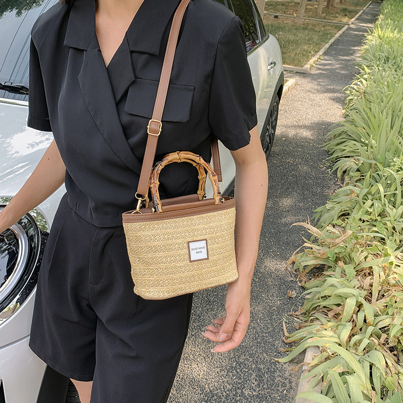 Slamnate torbe za žene Ljetne torbe za plažu Slamnate torbe na rame Torba s gornjom ručkom od ratana Pletene ručne torbe od rafije Torbe preko ramena Velika torba