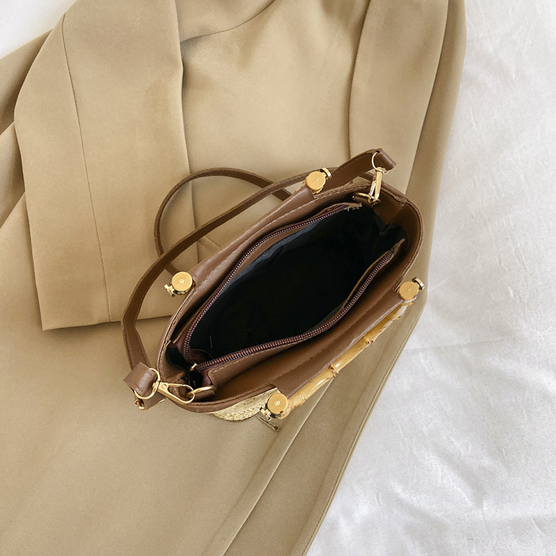 Slamnate torbe za žene Ljetne torbe za plažu Slamnate torbe na rame Torba s gornjom ručkom od ratana Pletene ručne torbe od rafije Torbe preko ramena Velika torba