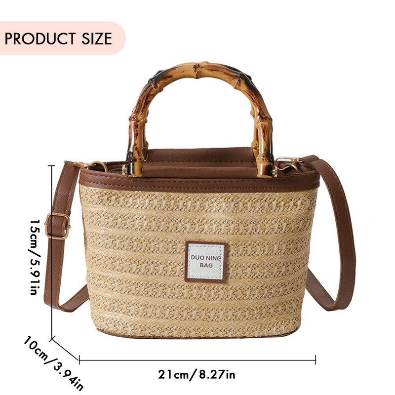 Slamnate torbe za žene Ljetne torbe za plažu Slamnate torbe na rame Torba s gornjom ručkom od ratana Pletene ručne torbe od rafije Torbe preko ramena Velika torba