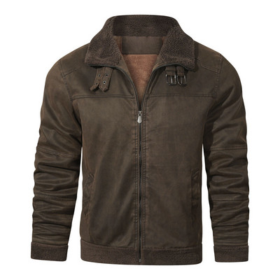 Pánske oblečenie Checke Jacket Pánske dlhé pánske bundy s H rukávmi Zimné odhrnuté hrubé vrecko zips Pánsky kabát kabáty golier Zimné