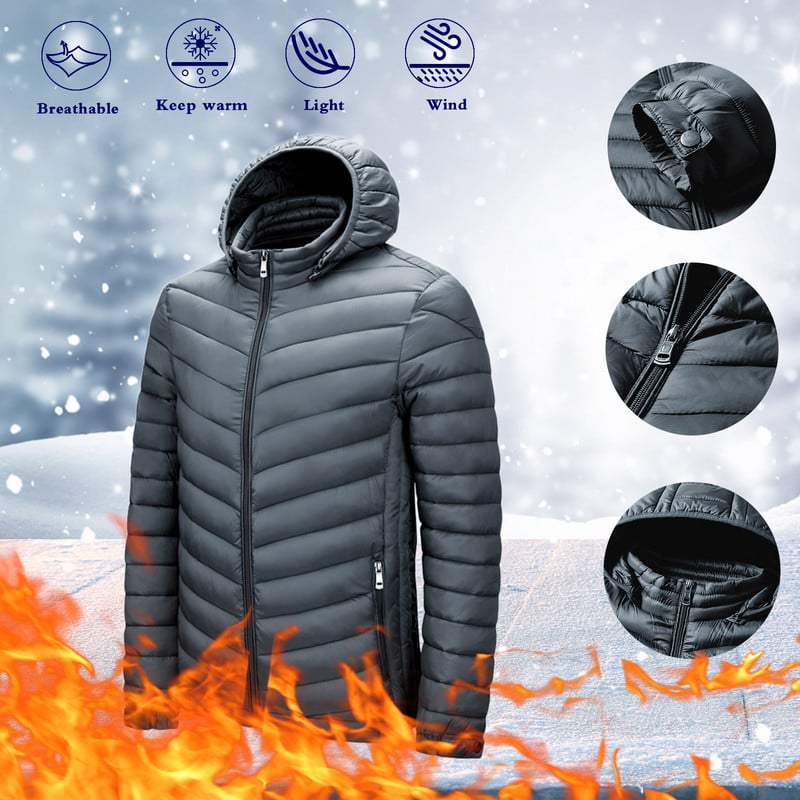 Meeste riided Sügis Meeste Talvine Meeste Eemaldatav Mantel Vabaaja Jope Tõmblukuga mantlid Kerge kapuutsiga tasku talvemütsiga meeste jaoks