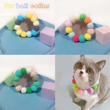 Pet Rainbow Color Fury Ball Collar Котешка и кучешка яка Коледна огърлица Домашни любимци Снимка Декорация Подпори Теди яка Теди Аксесоари за домашни любимци