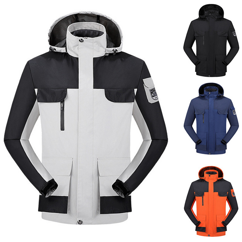 Ταξιδιωτικό Ανδρικό Μπουφάν Ποδηλασία Αθλητικά Χειμερινό Fleece Μπουφάν ορειβασίας εξωτερικού χώρου Ανδρικά Εργαλεία με κουκούλα Ρούχα Μεγάλα