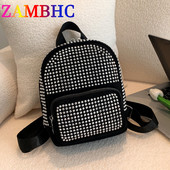 Rucsac mic de damă, rucsac mic, la modă, cu diamante, rucsac din piele, pentru școală, adolescente, fete, tendință 2023, brand de designer de lux