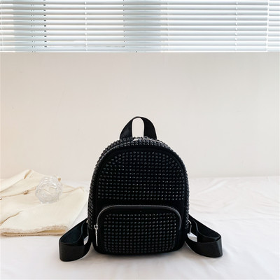 Rucsac mic de damă, rucsac mic, la modă, cu diamante, rucsac din piele, pentru școală, adolescente, fete, tendință 2023, brand de designer de lux