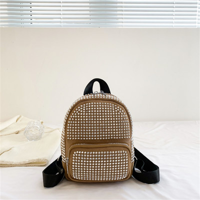 Rucsac mic de damă, rucsac mic, la modă, cu diamante, rucsac din piele, pentru școală, adolescente, fete, tendință 2023, brand de designer de lux