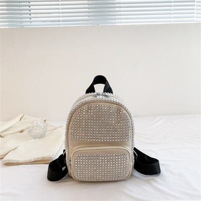 Rucsac mic de damă, rucsac mic, la modă, cu diamante, rucsac din piele, pentru școală, adolescente, fete, tendință 2023, brand de designer de lux