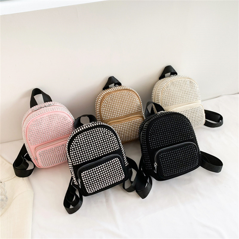 Rucsac mic de damă, rucsac mic, la modă, cu diamante, rucsac din piele, pentru școală, adolescente, fete, tendință 2023, brand de designer de lux