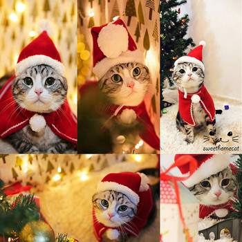 Χριστουγεννιάτικο κοστούμι γάτας για κασκόλ για γάτα Κασκόλ Κασκόλ Μανίτης Headband Party Cosplay Πρωτοχρονιάτικο Halloween Αξεσουάρ για κατοικίδια Άρθρα