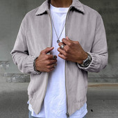 Ανδρικό μπουφάν Ανδρικό μακρυμάνικο μανίκι Μπουφάν μονόχρωμο παλτό Χρώμα τζάκετ με πλήρες φερμουάρ Αντιανεμικό παλτό χρώματος