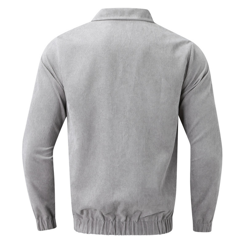 Ανδρικό μπουφάν Ανδρικό μακρυμάνικο μανίκι Μπουφάν μονόχρωμο παλτό Χρώμα τζάκετ με πλήρες φερμουάρ Αντιανεμικό παλτό χρώματος