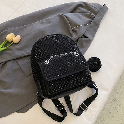 Πολυτελές Diamond Γυναικείο σακίδιο πλάτης Trend Shoulder τσάντα χιαστί για γυναικείες επώνυμες τσάντες με στρογγυλό τσαντάκι κερμάτων αντικλεπτική τσάντα πλάτης