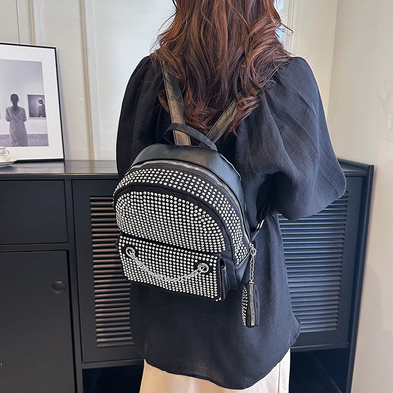 Πολυτελές Diamond Γυναικείο σακίδιο πλάτης Trend Shoulder τσάντα χιαστί για γυναικείες επώνυμες τσάντες με στρογγυλό τσαντάκι κερμάτων αντικλεπτική τσάντα πλάτης