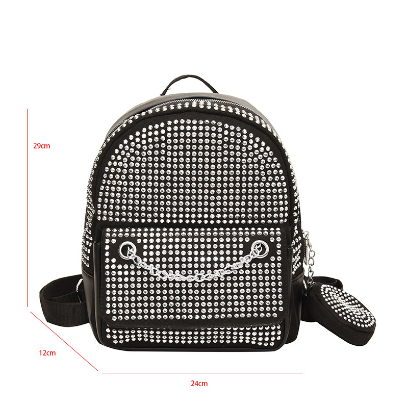 Πολυτελές Diamond Γυναικείο σακίδιο πλάτης Trend Shoulder τσάντα χιαστί για γυναικείες επώνυμες τσάντες με στρογγυλό τσαντάκι κερμάτων αντικλεπτική τσάντα πλάτης