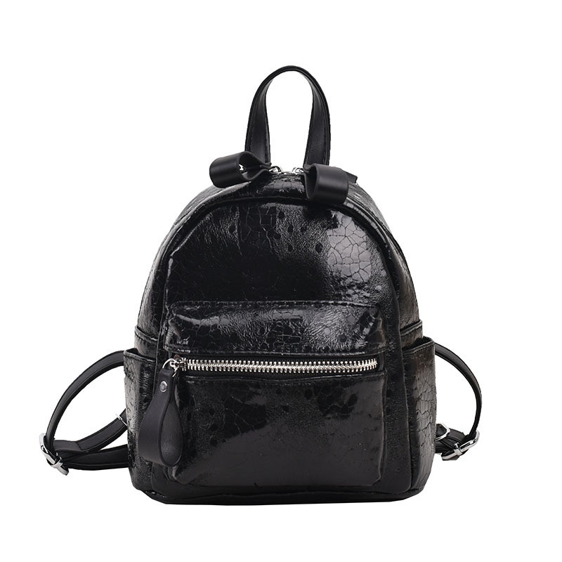 Clasic Negru Argintiu Moda Mini Rucsac Femei Rucsac Mic din Piele Pentru Femei Rucsac Trendy Unisex Geantă de călătorie