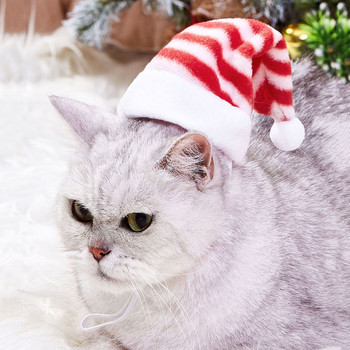 НОВ продукт Коледна шапка за домашен любимец Фестивал на котка Шапка Куче Ивица Коледна шапка Облечи Коледни консумативи за домашни любимци