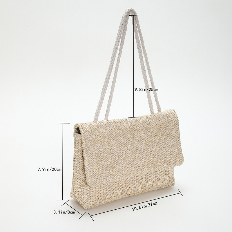 Módne slamené ratanové dámske kabelky cez rameno, dizajnérske kabelky, dámske prútené tkané crossbody kabelky, letné plážové slamené nákupné kabelky