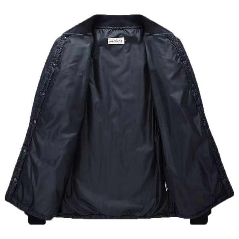 Férfi pehely pamut belső bélés vastagított meleg és hideg viselet pamut ruházat belül és kívül Férfi egyszínű fekete kabát